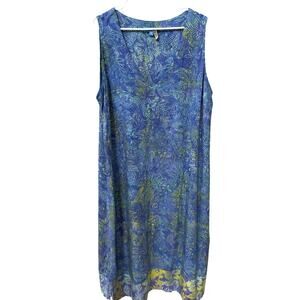 Blue Ginger Sundress Women Size XXL Blue Tropical Beachy Lightweight Breathable